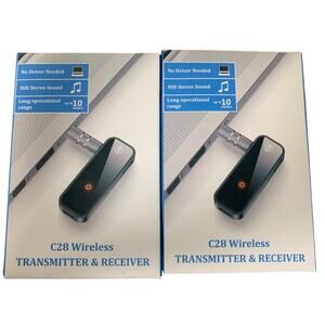 Lot of 2 C28 Wireless Transmitter & Receiver Blue Tooth New In Box GM Cell